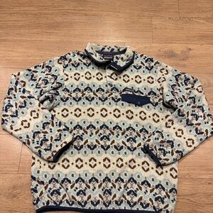 Vintage Patagonia Synchilla Funky Pattern Quarter Button Up Fleece Jacket L